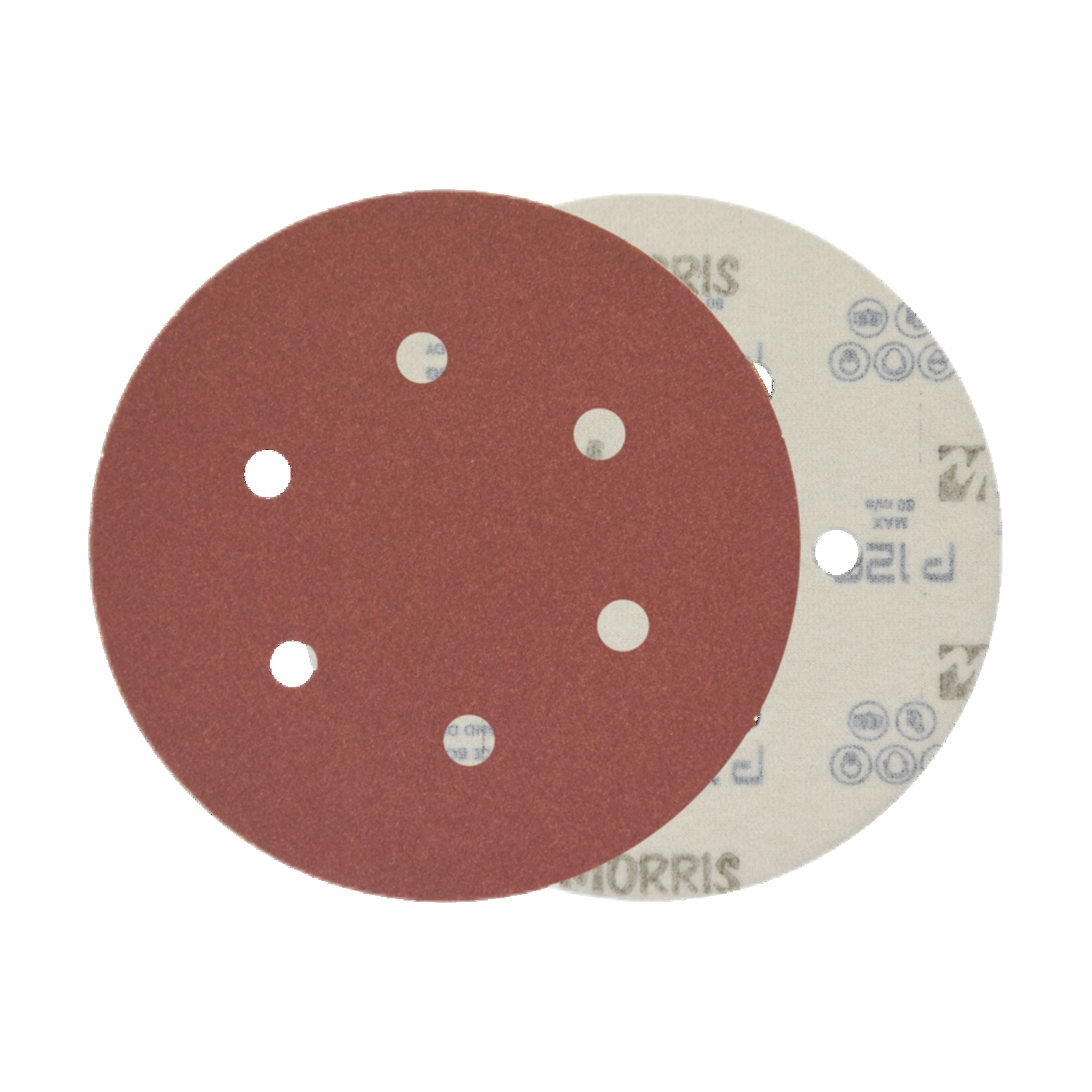 Velcro disc, red, 150 - 6 holes - 080k